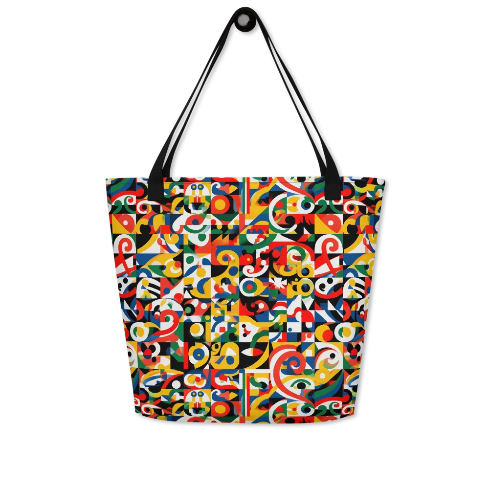 Electric Arabesque on Large Tote Bag W/ Pocket — Front
