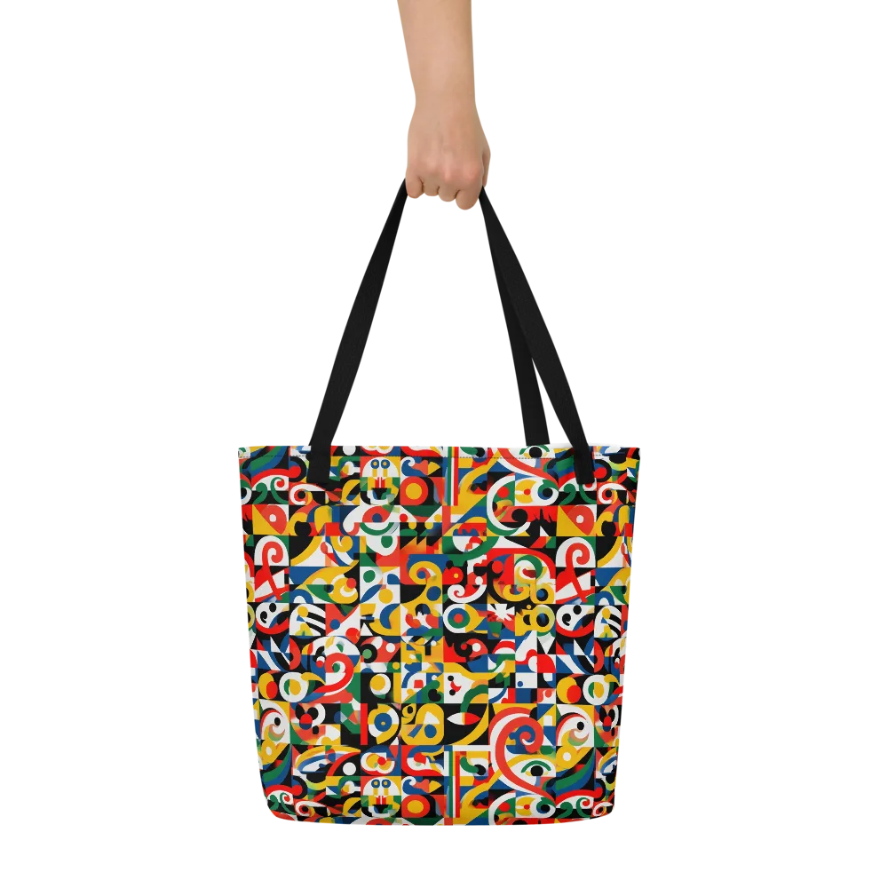 Electric Arabesque on Large Tote Bag W/ Pocket — Front