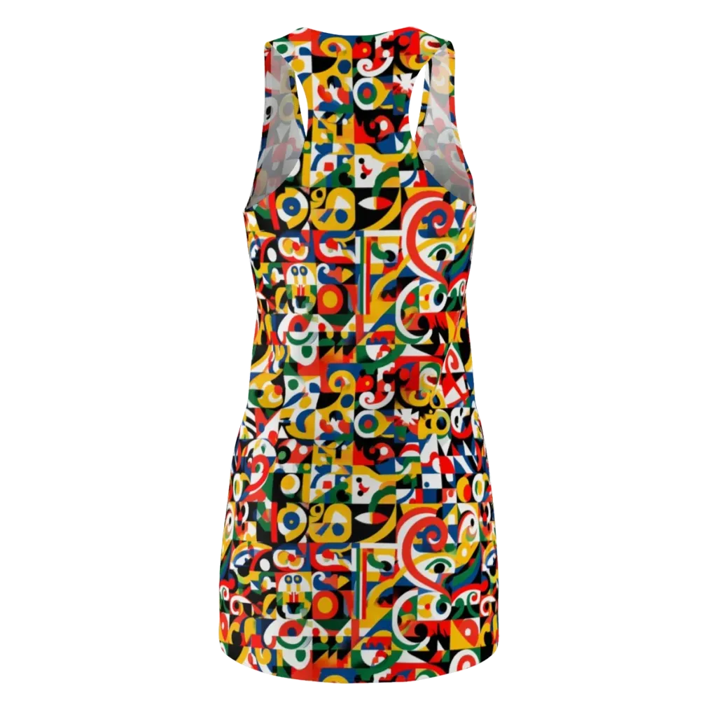 Electric Arabesque on Racerback Dress — Back