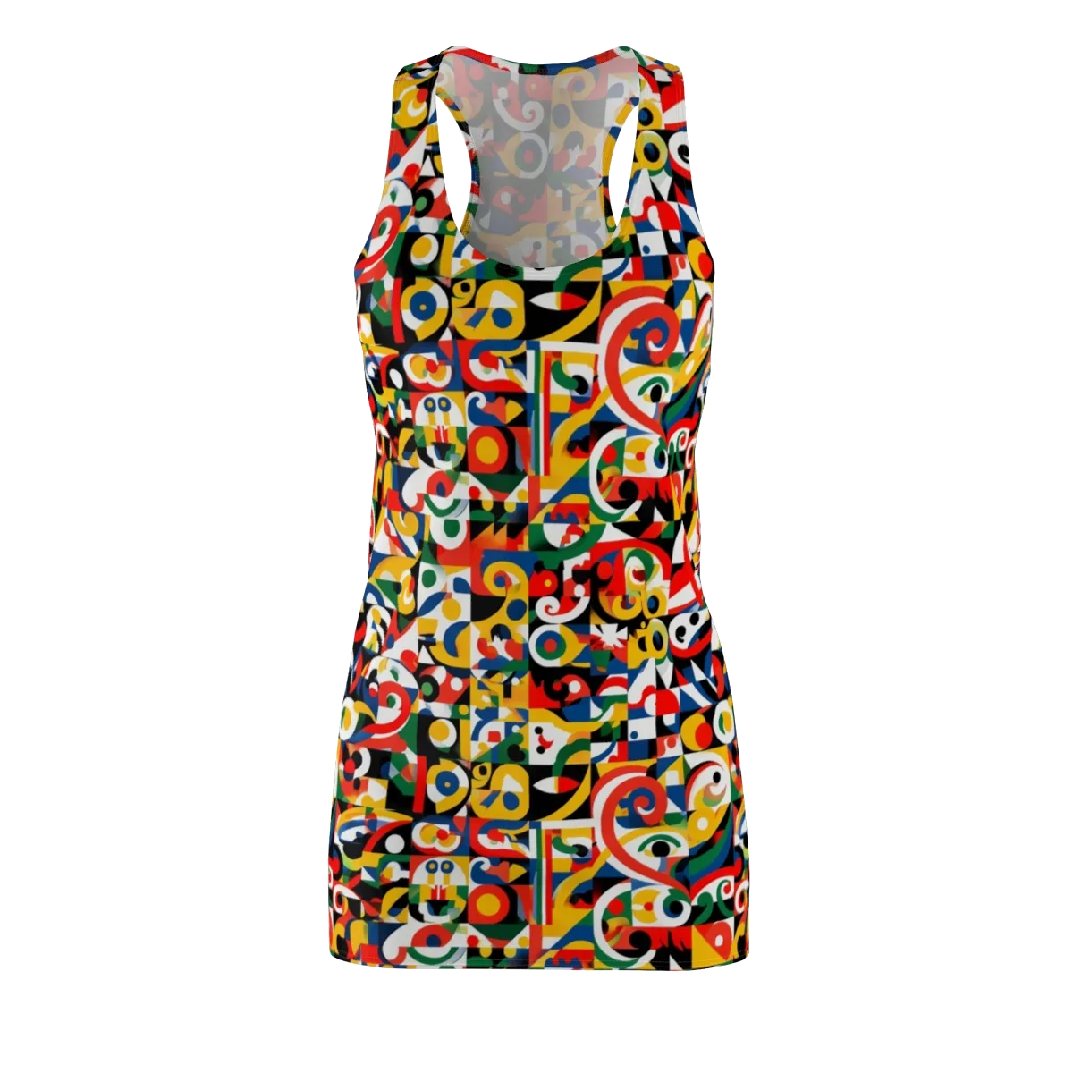 Electric Arabesque on Racerback Dress — Front