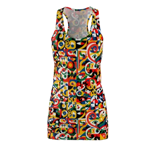 Electric Arabesque on a Racerback Dress