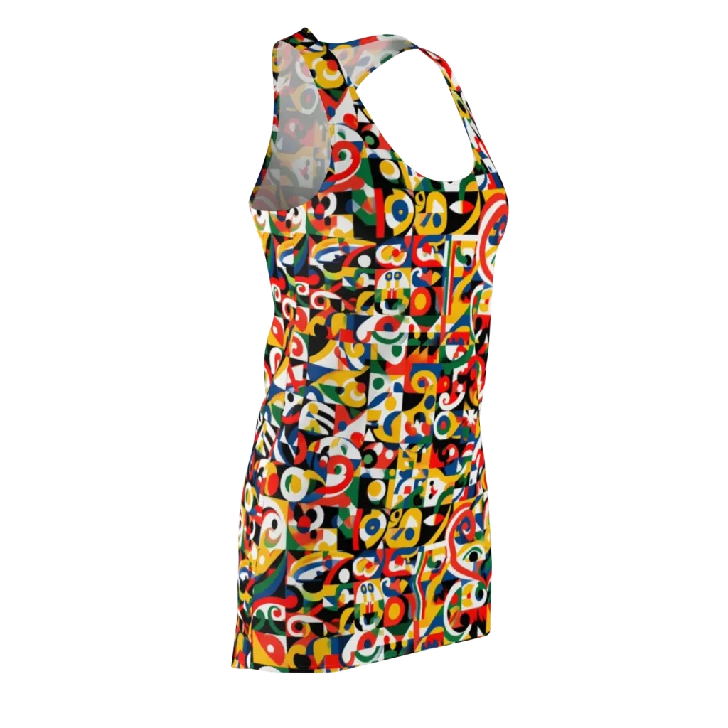 Electric Arabesque on Racerback Dress — Front Side