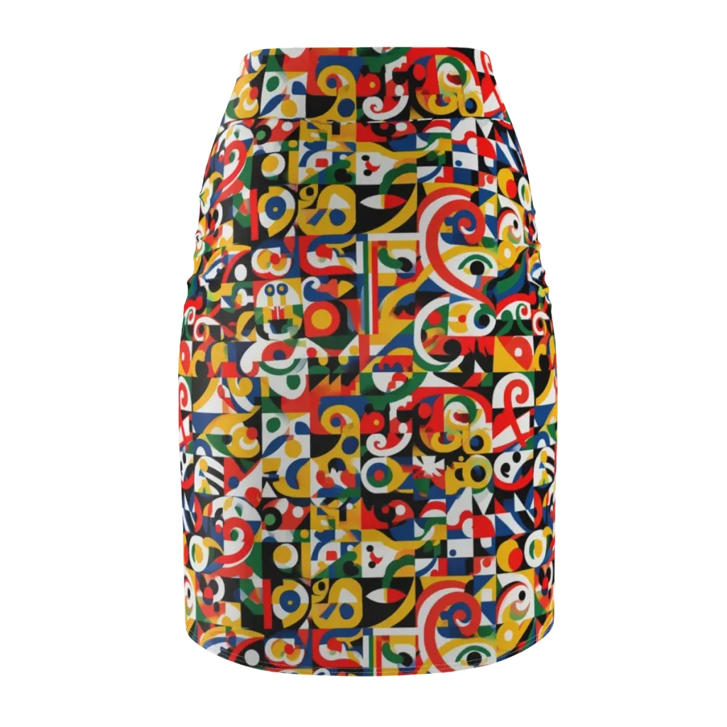Electric Arabesque on Pencil Skirt — Back