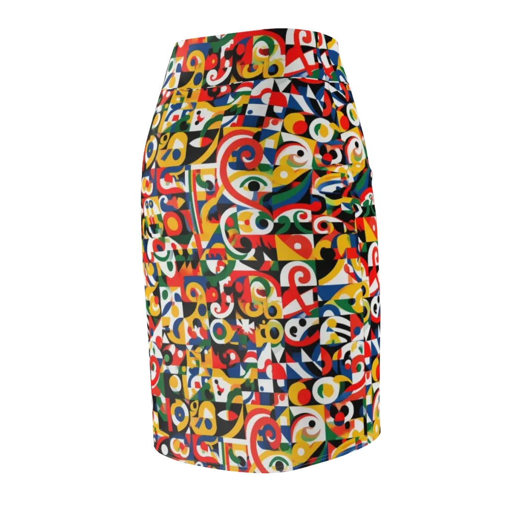 Electric Arabesque on Pencil Skirt — Back Side