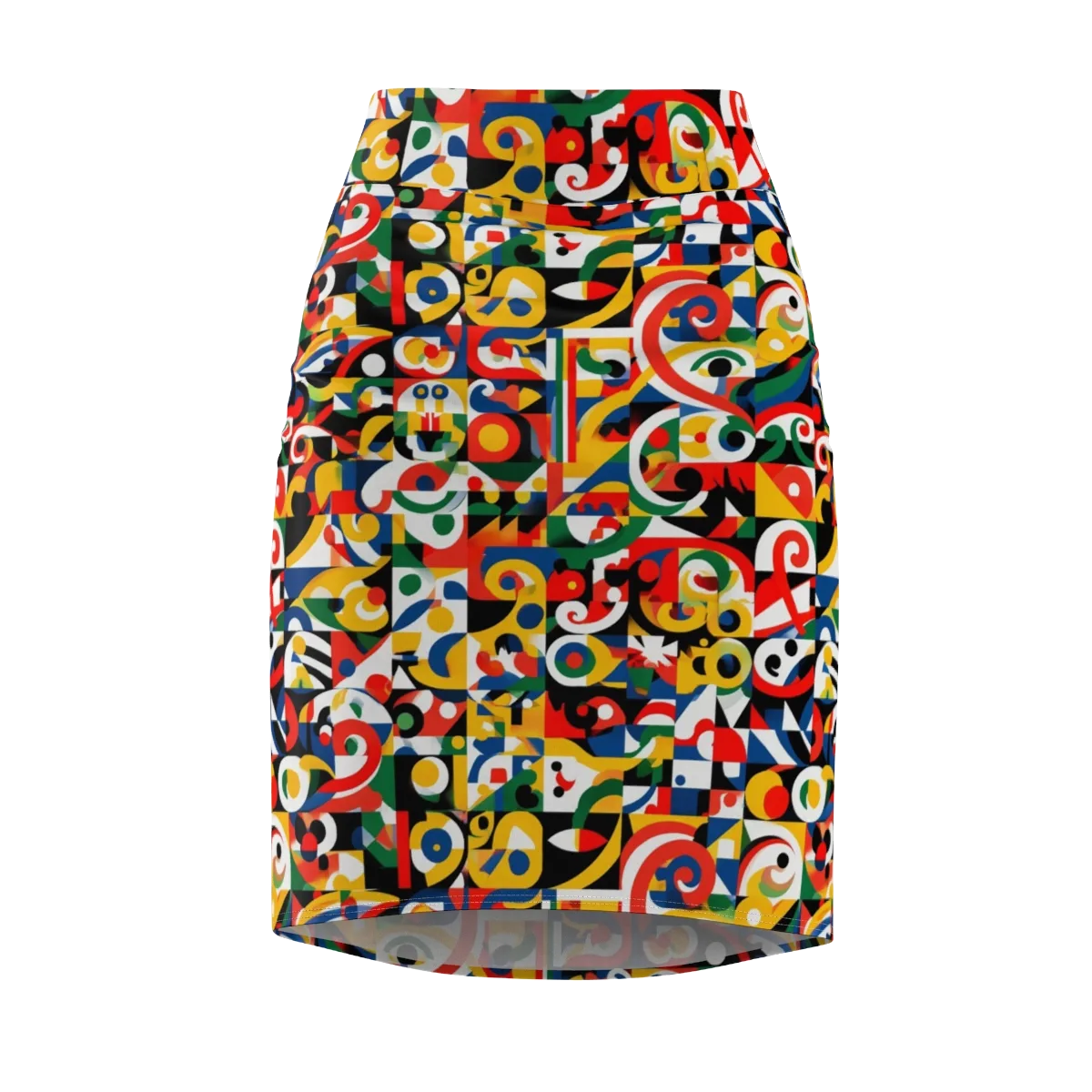 Electric Arabesque on Pencil Skirt — Front