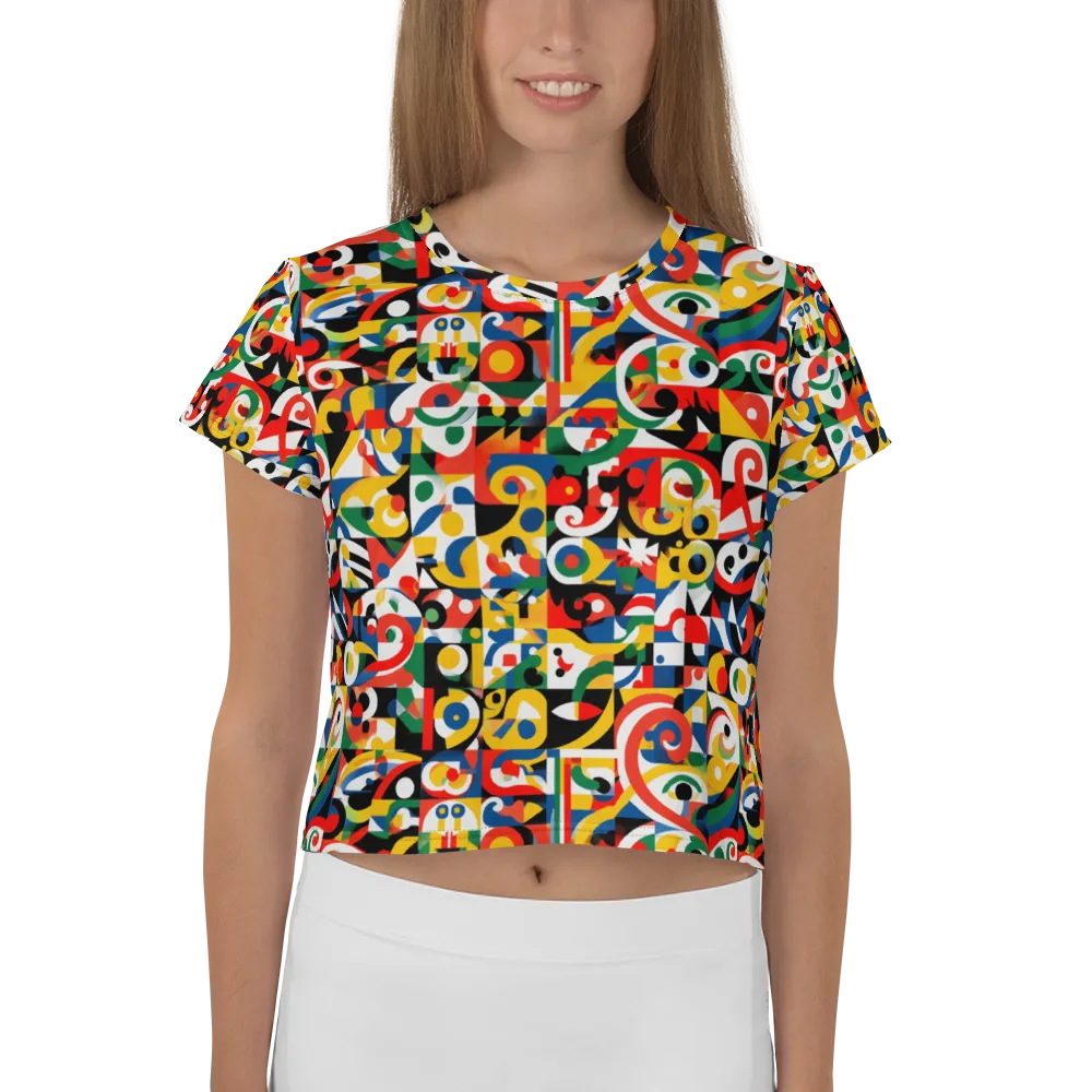 Electric Arabesque on Crop Tee — Front
