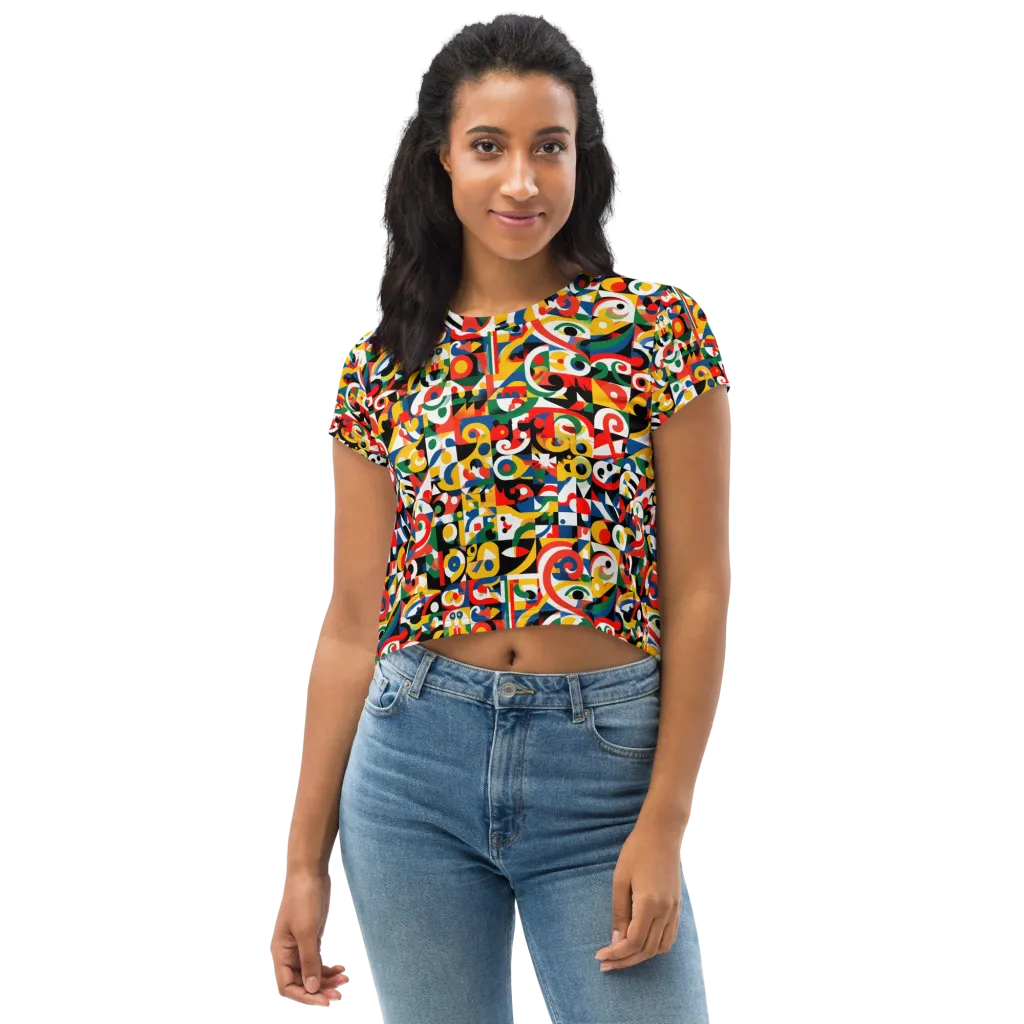 Electric Arabesque on Crop Tee — Front