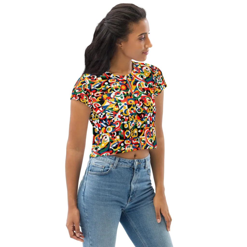 Electric Arabesque on Crop Tee — Right Front