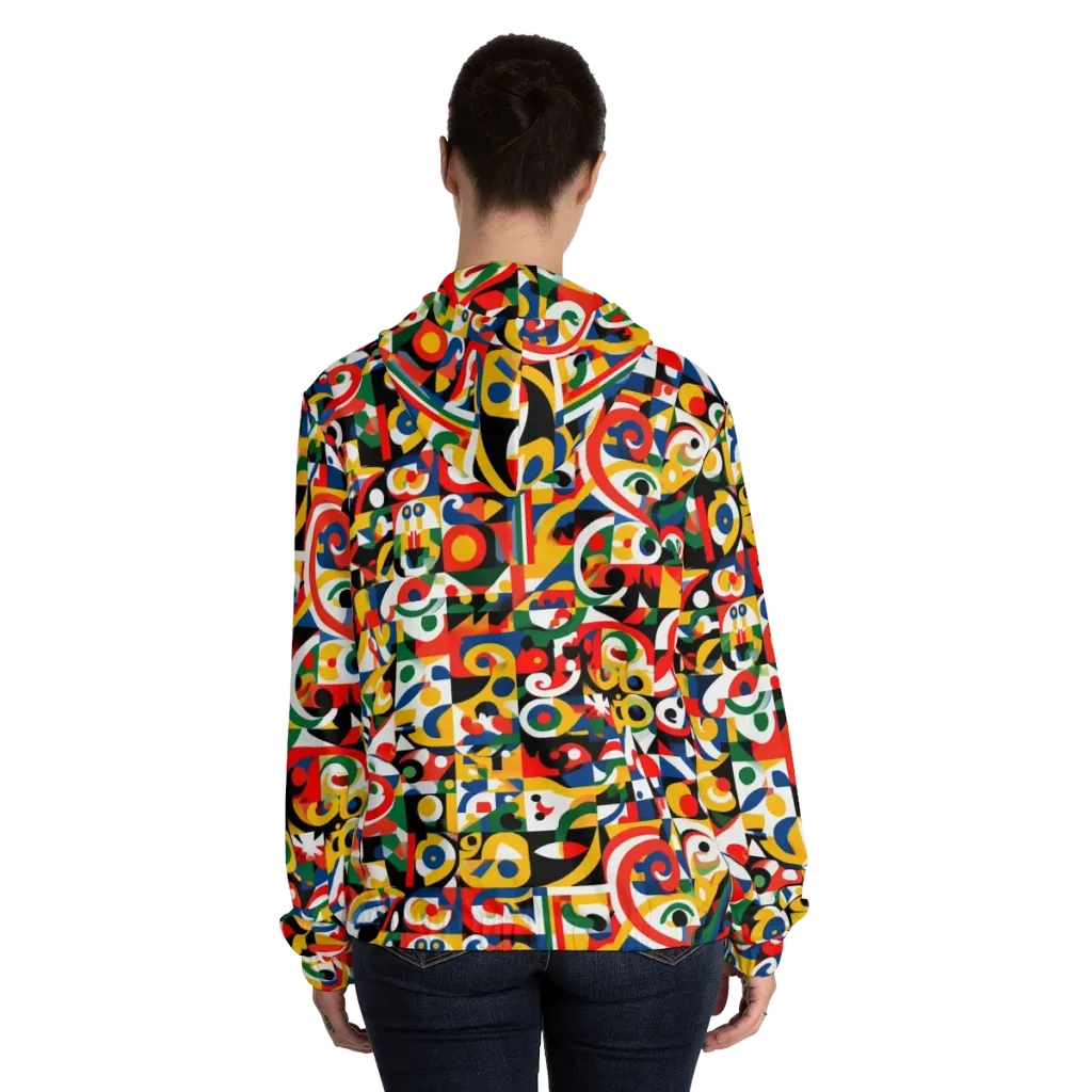 Electric Arabesque on Women's Full-Zip Hoodie — Back On Person