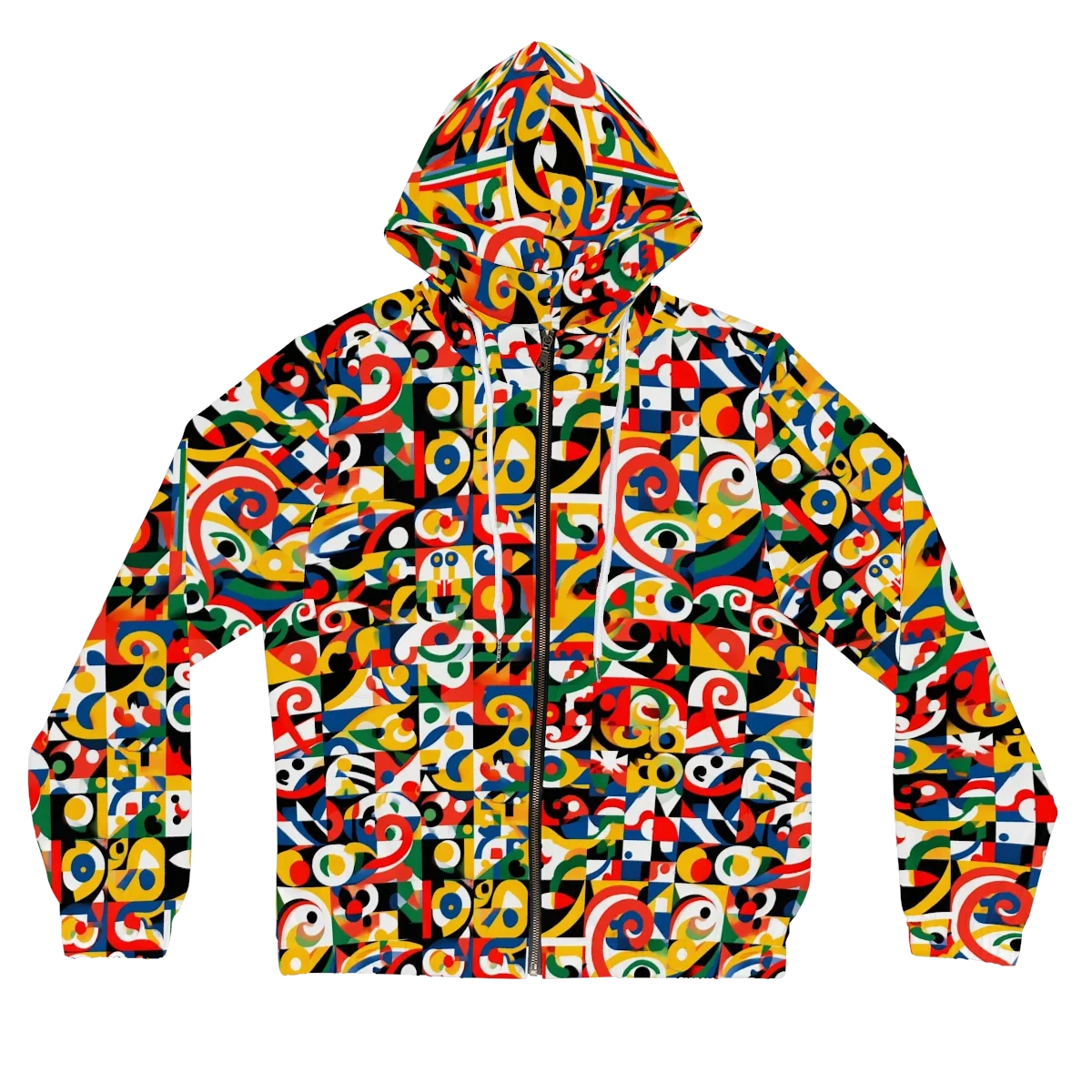 Electric Arabesque on Women's Full-Zip Hoodie — Front