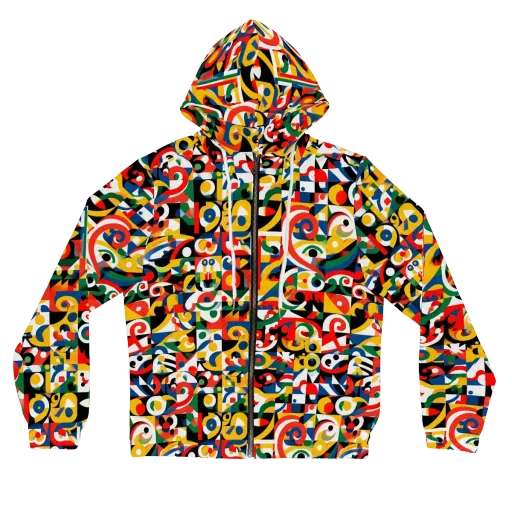 Electric Arabesque on a Women's Full-Zip Hoodie