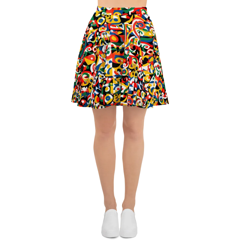 Electric Arabesque on Skater Skirt — Front