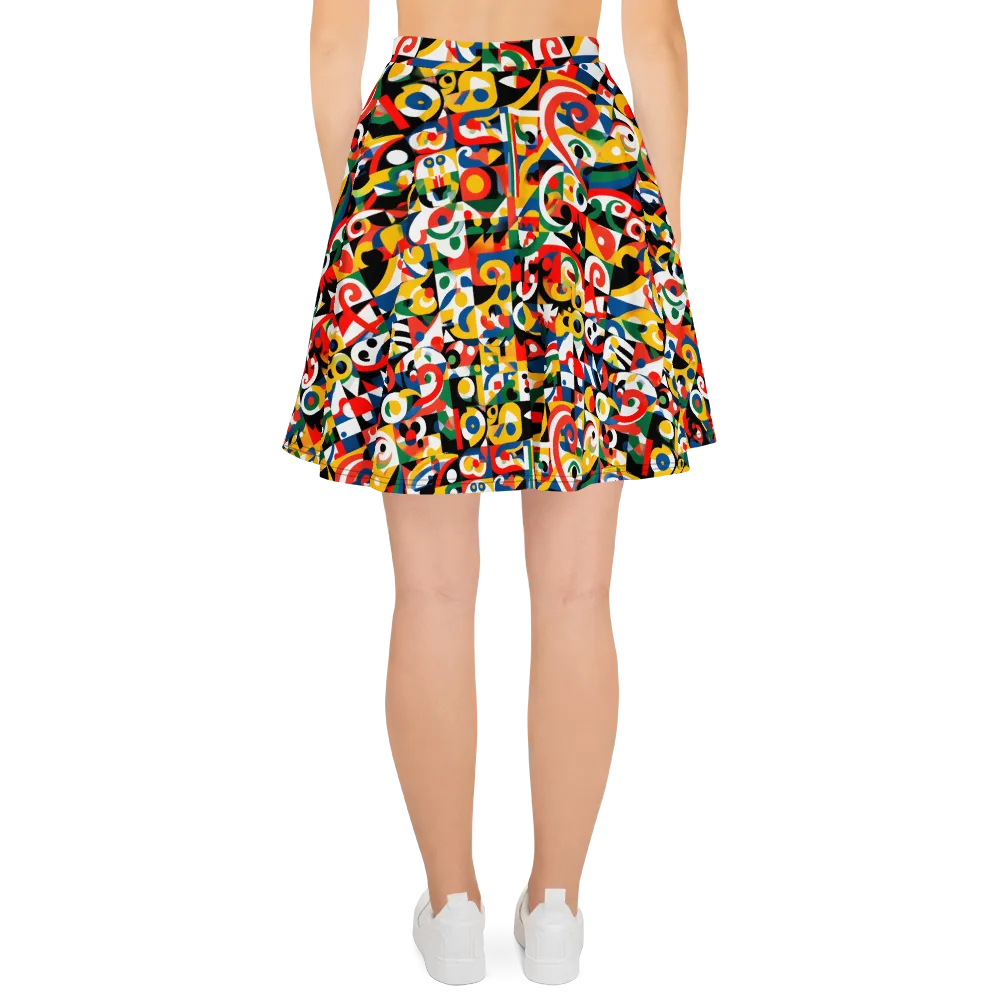 Electric Arabesque on Skater Skirt — Back