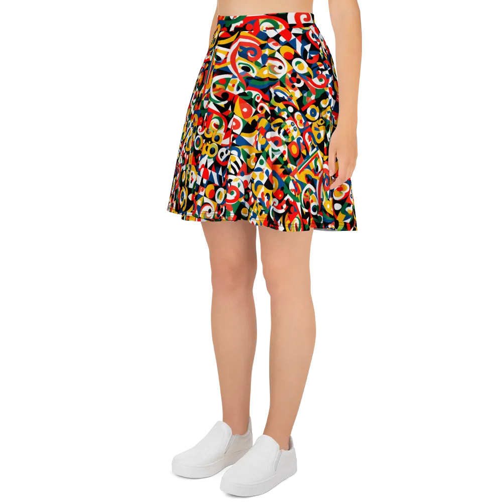 Electric Arabesque on Skater Skirt — Left