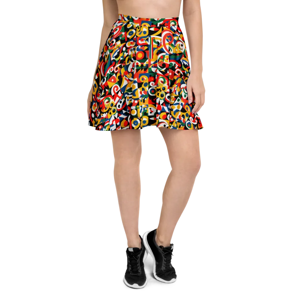 Electric Arabesque on Skater Skirt — Front
