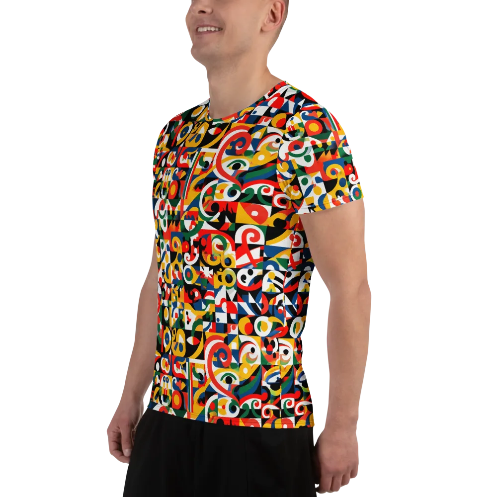 Electric Arabesque on Men's Athletic T-Shirt — Left