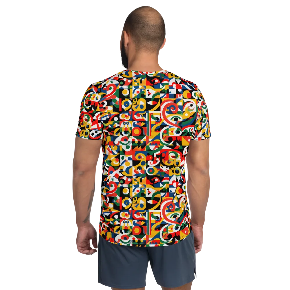 Electric Arabesque on Men's Athletic T-Shirt — Back