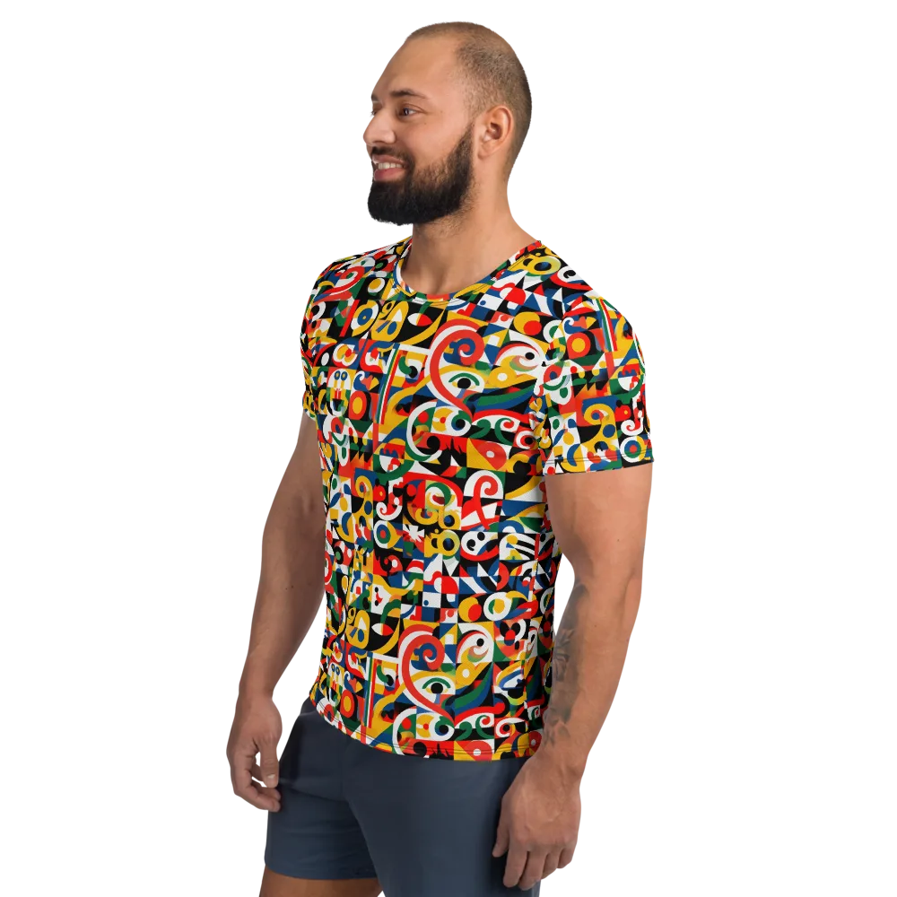 Electric Arabesque on Men's Athletic T-Shirt — Left