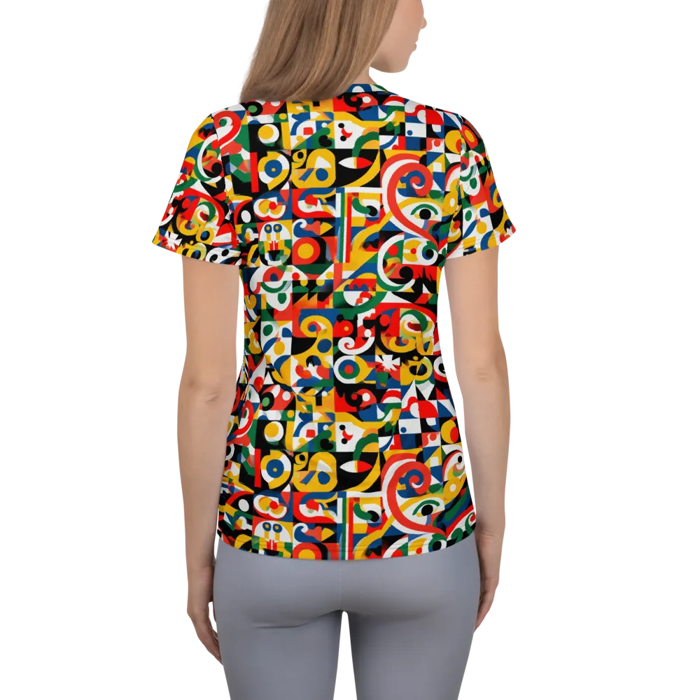 Electric Arabesque on Women's Athletic T-Shirt — Back