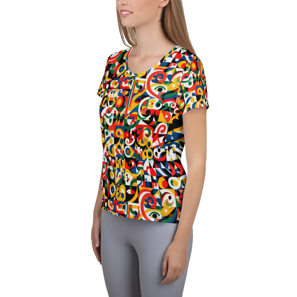 Electric Arabesque on Women's Athletic T-Shirt — Left