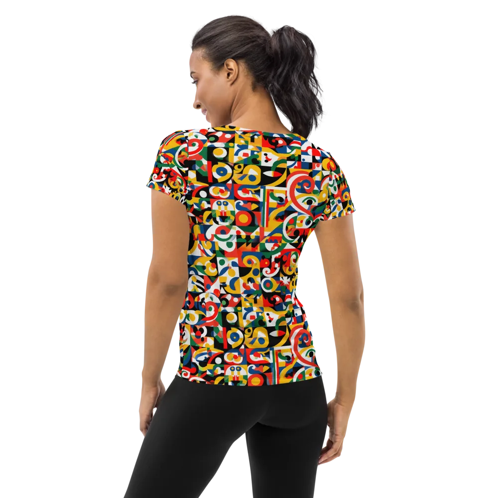Electric Arabesque on Women's Athletic T-Shirt — Back