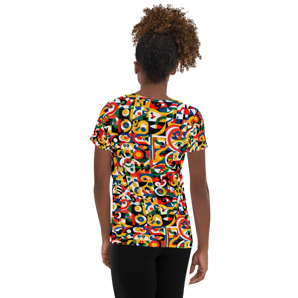 Electric Arabesque on Women's Athletic T-Shirt — Back