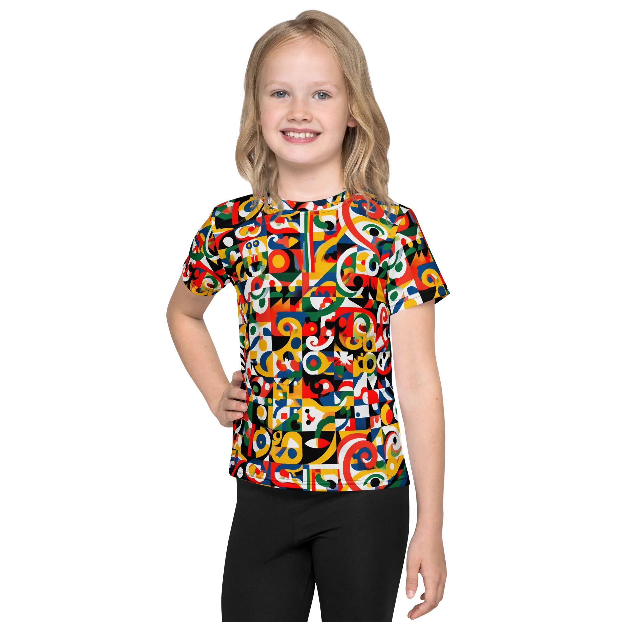 Electric Arabesque on Kids Crew Neck T-Shirt — Front