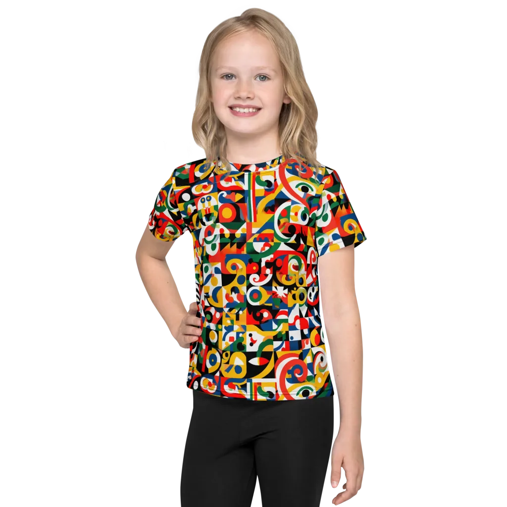 Electric Arabesque on Kids Crew Neck T-Shirt — Front