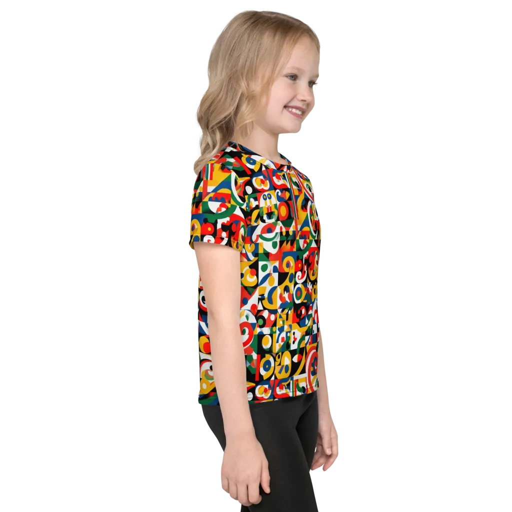 Electric Arabesque on Kids Crew Neck T-Shirt — Right