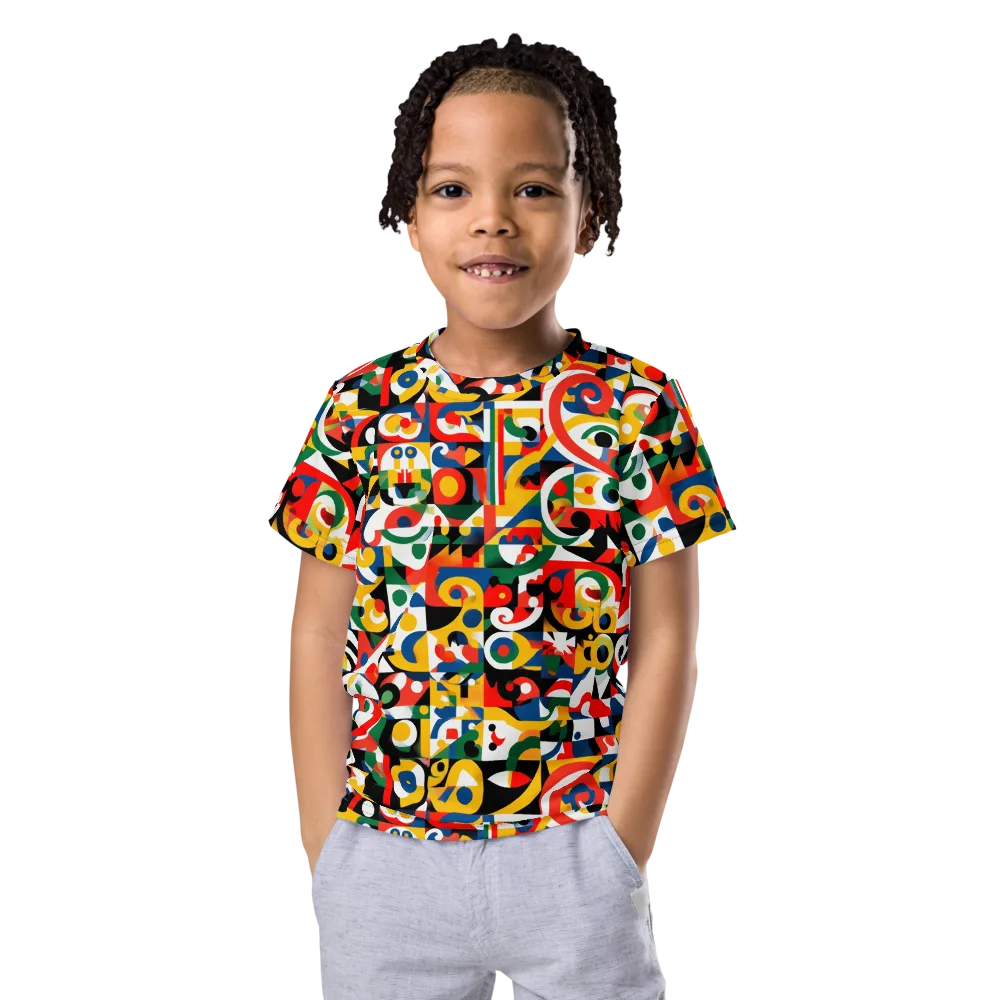 Electric Arabesque on Kids Crew Neck T-Shirt — Front