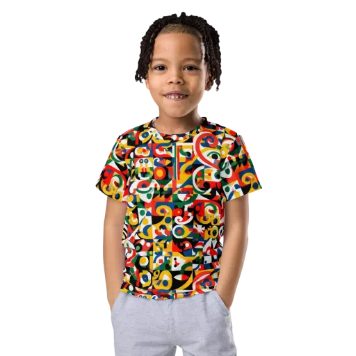 Electric Arabesque on a Kids Crew Neck T-Shirt