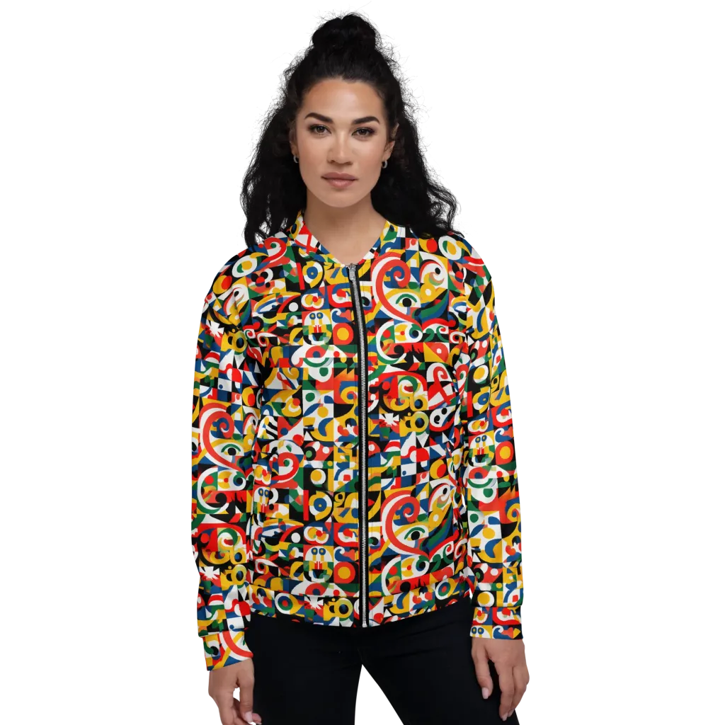 Electric Arabesque on Bomber Jacket — Front