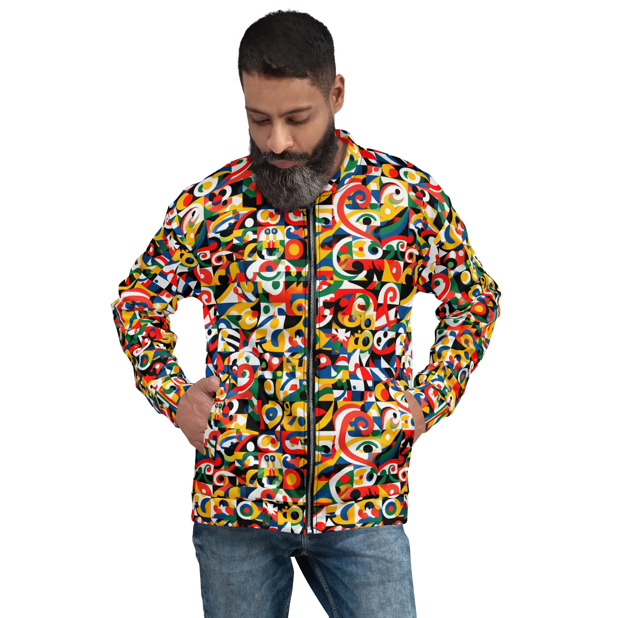 Electric Arabesque on Bomber Jacket — Front