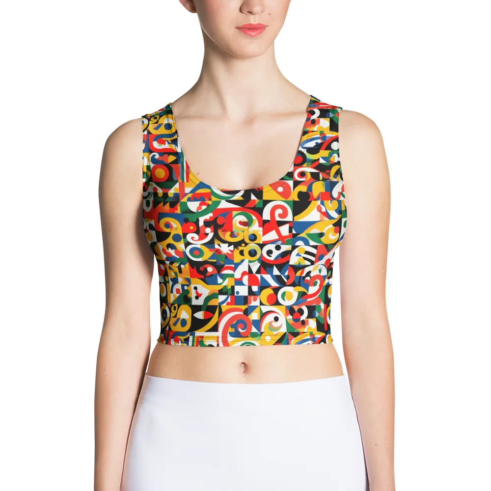 Electric Arabesque on Crop Top — Front