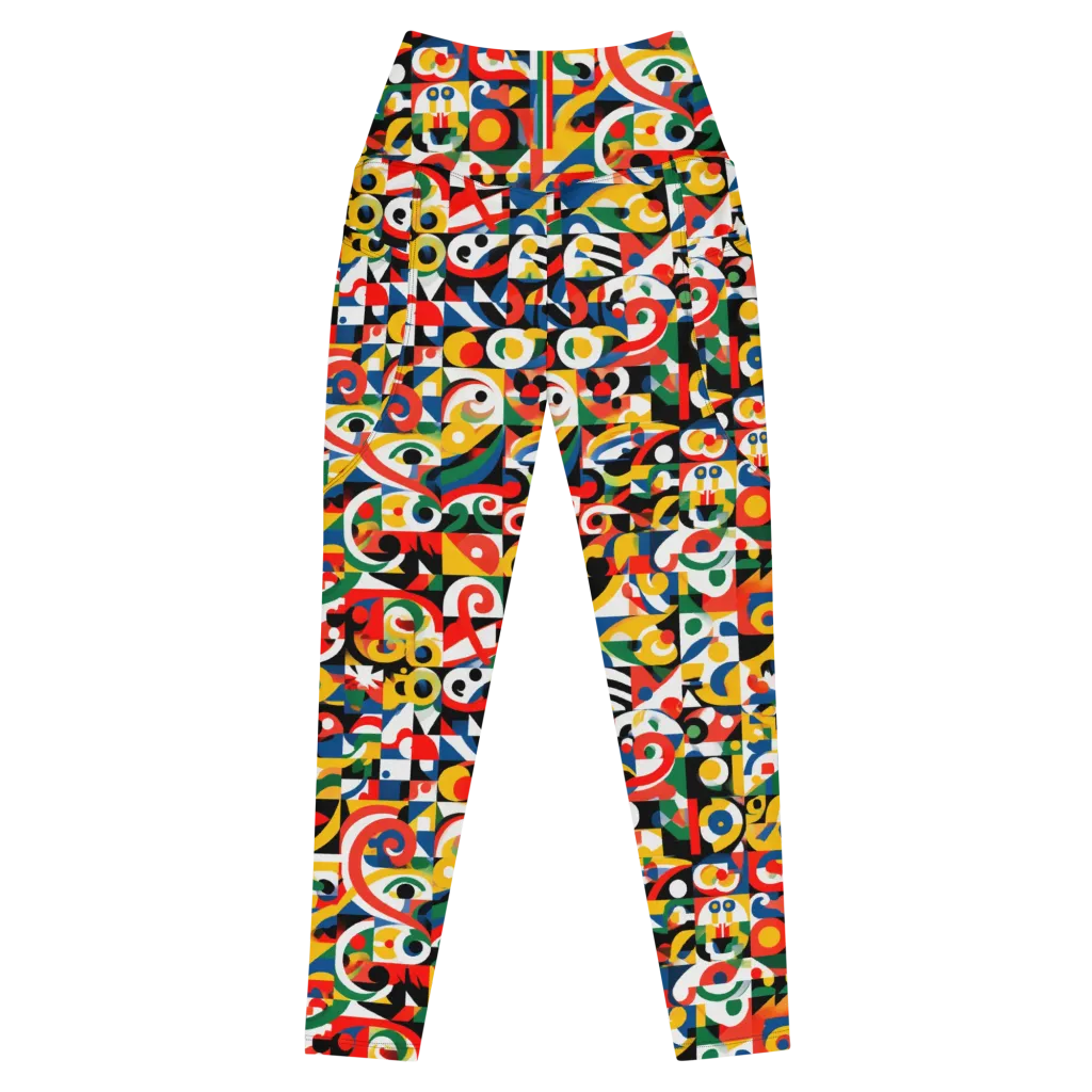 Electric Arabesque on Leggings with Pockets — Front