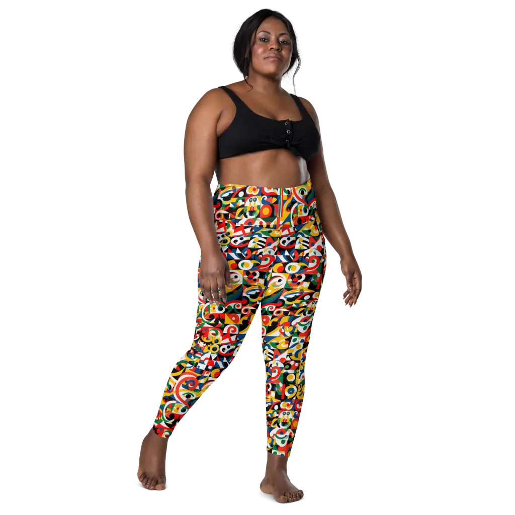 Electric Arabesque on Leggings with Pockets — Front