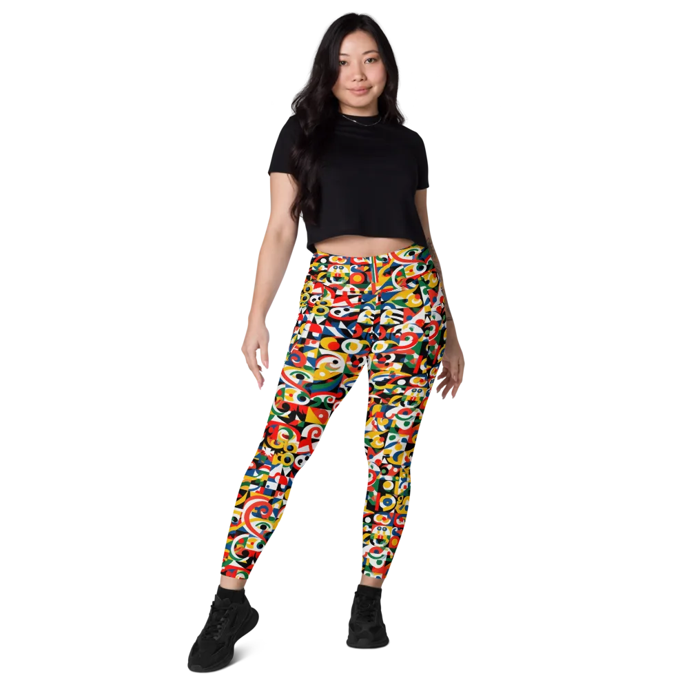 Electric Arabesque on Leggings with Pockets — Front