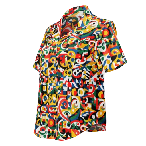Electric Arabesque on a Women's Short Sleeve Pajama Top