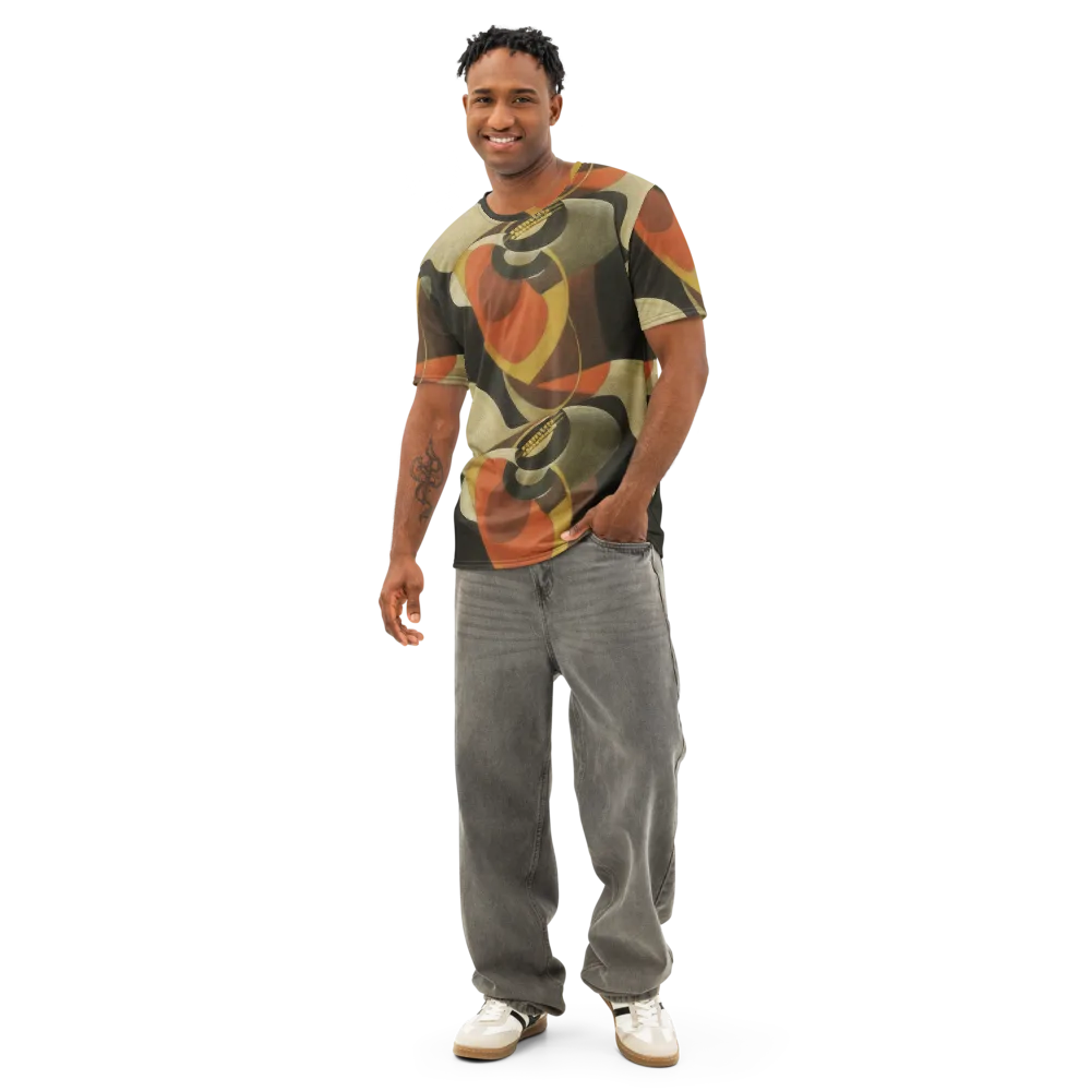 Sienna Circuit on Men's Cotton Crew Neck T-Shirt — Front