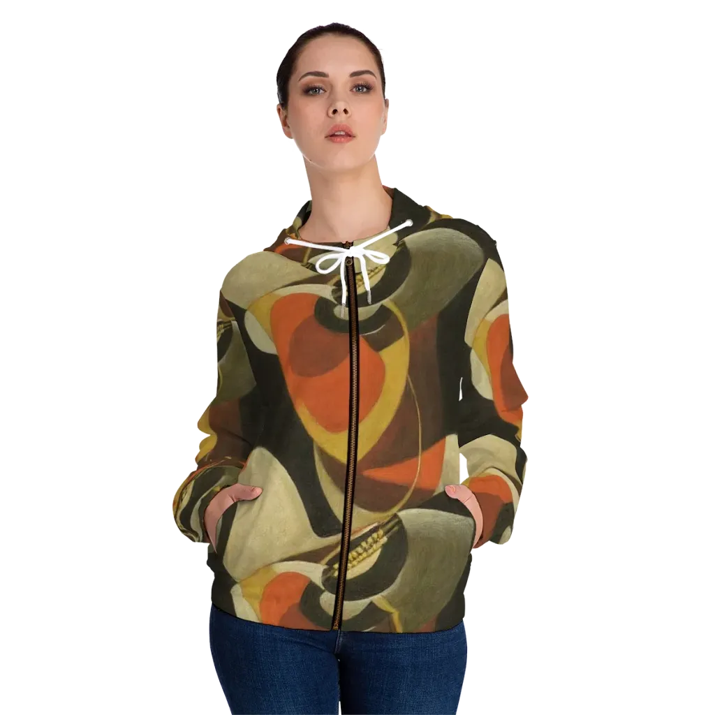 Sienna Circuit on Women's Full-Zip Hoodie — Front On Person