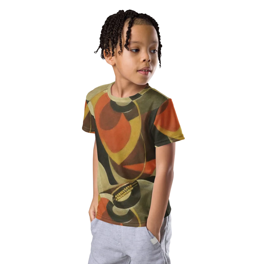 Sienna Circuit on Kids Crew Neck T-Shirt — Left Front