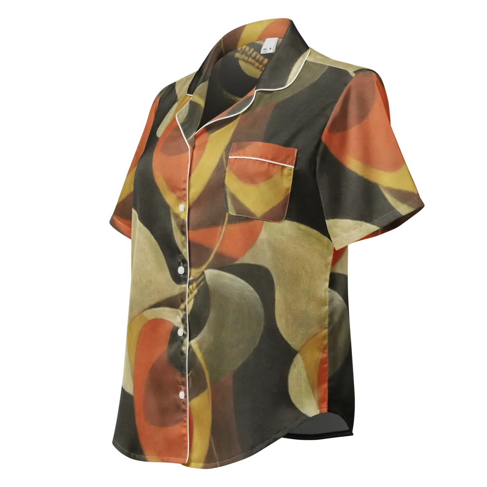 Sienna Circuit on Women's Short Sleeve Pajama Top — Left Front