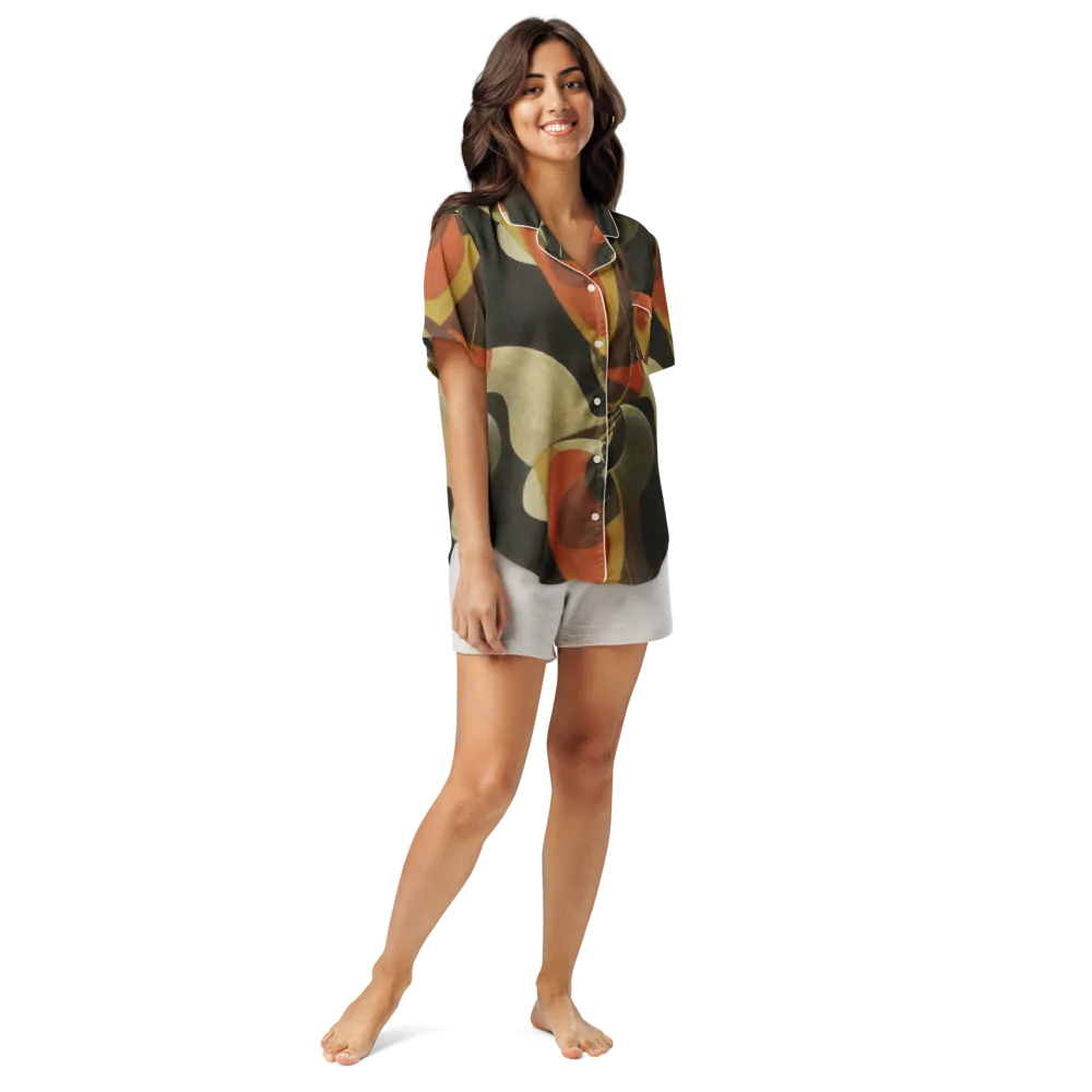 Sienna Circuit on Women's Short Sleeve Pajama Top — Front