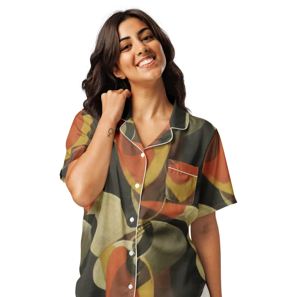 Sienna Circuit on Women's Short Sleeve Pajama Top — Front