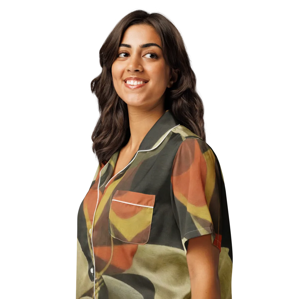 Sienna Circuit on Women's Short Sleeve Pajama Top — Left Front