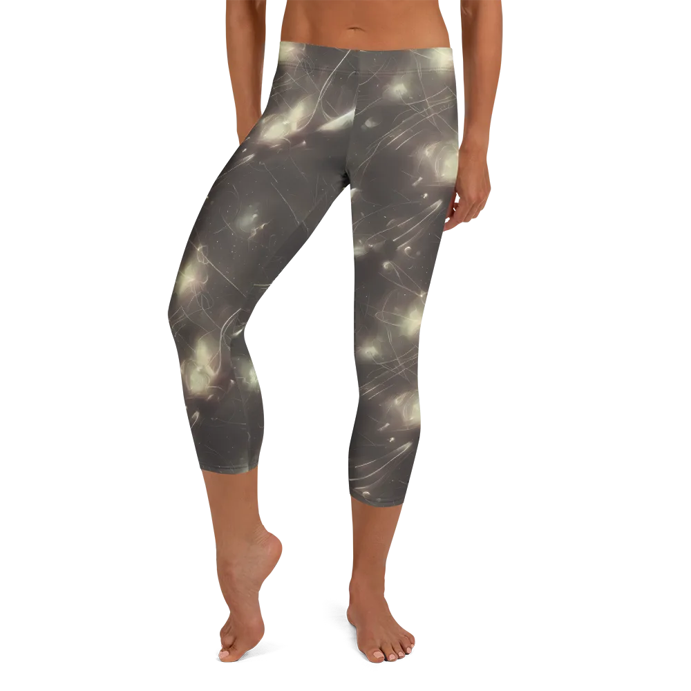 Nebula Veins on Capri Leggings — Front