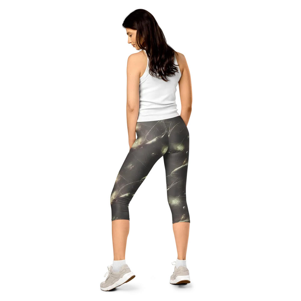 Nebula Veins on Capri Leggings — Back