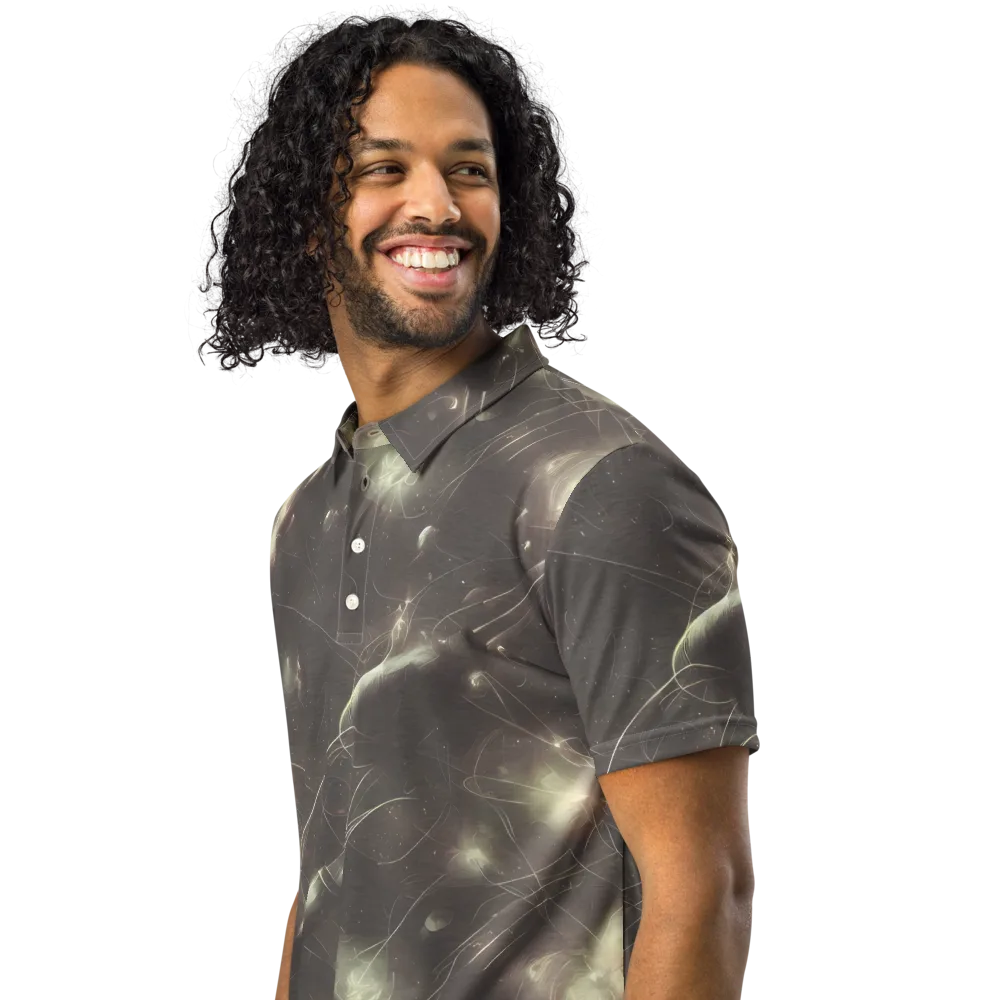 Nebula Veins on Men's Slim Fit Polo Shirt — Left Front
