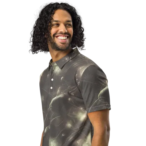 Nebula Veins on a Men's Slim Fit Polo Shirt