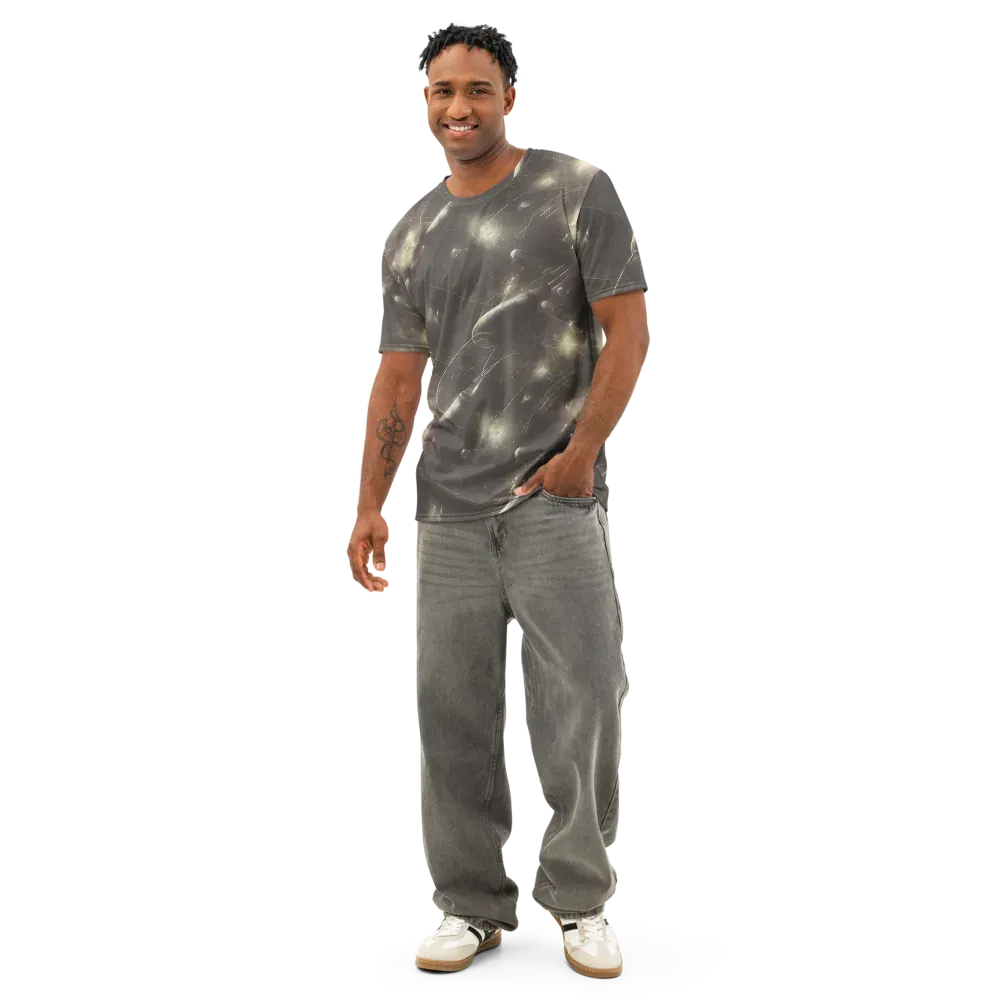 Nebula Veins on Men's Cotton Crew Neck T-Shirt — Front
